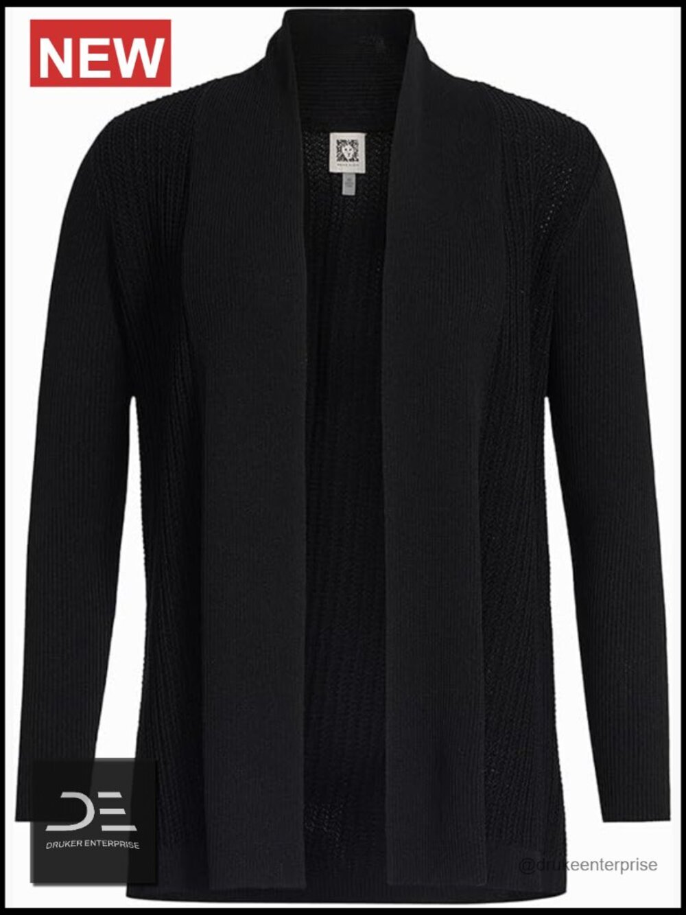 Rib Front Cardigan Sweater - Soft Stretch Knit, Button Closure